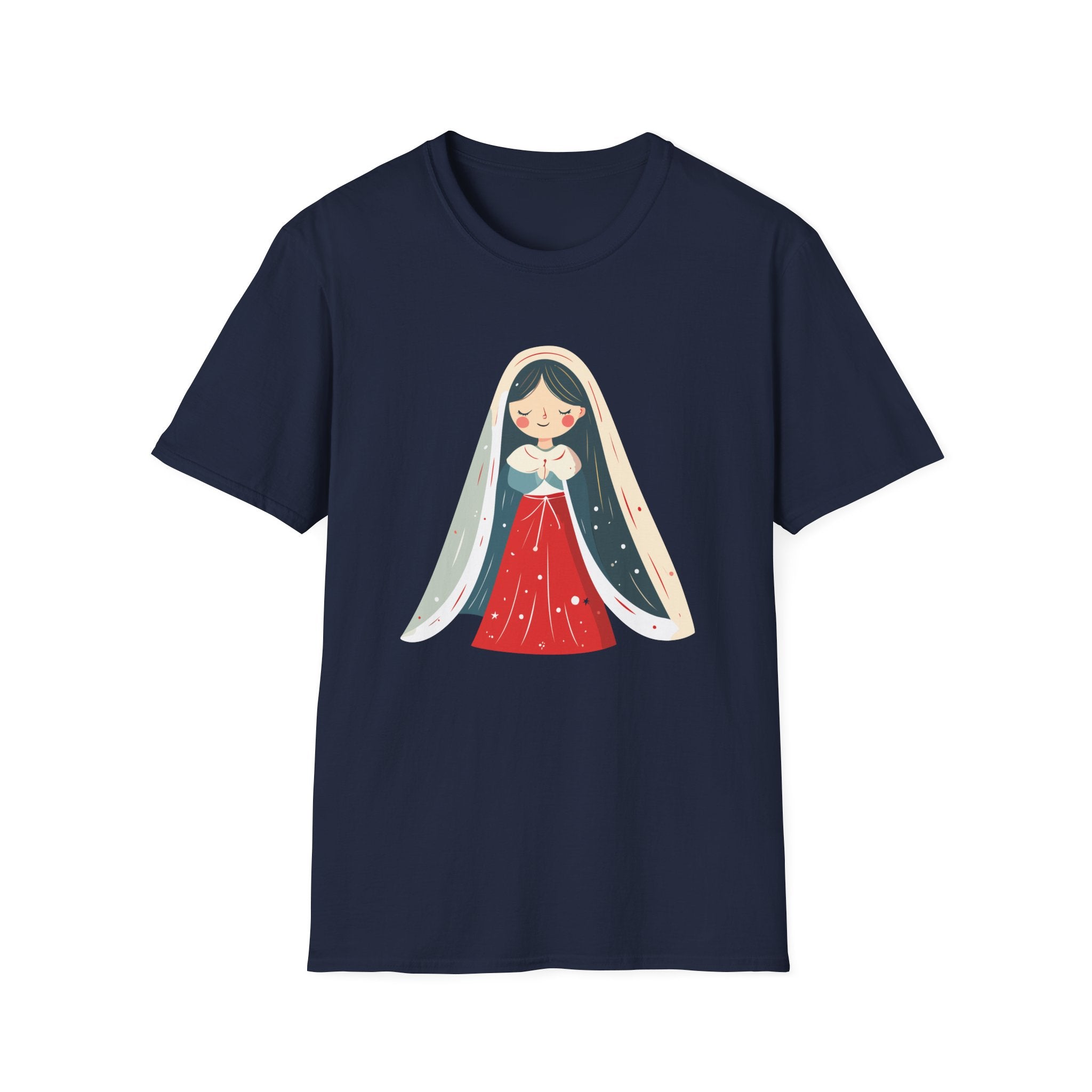 Virgin Mary Illustration T-Shirt — Cute Nativity Tee