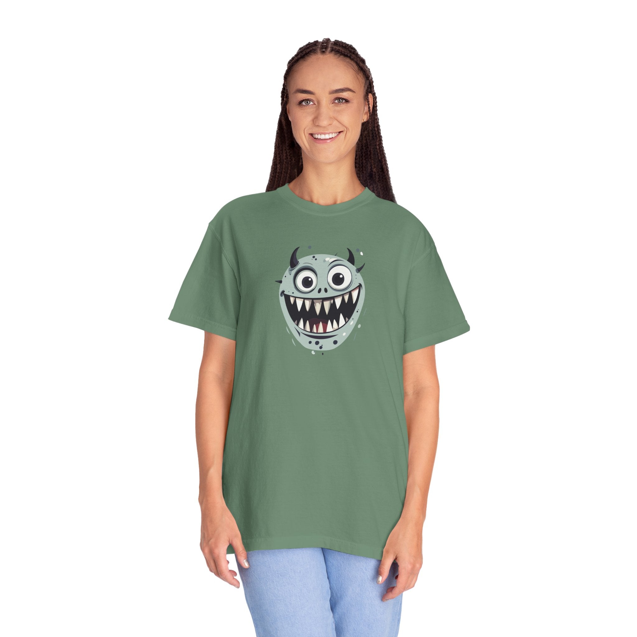 Monster Face T-Shirt Cute Scary Cartoon Graphic Tee