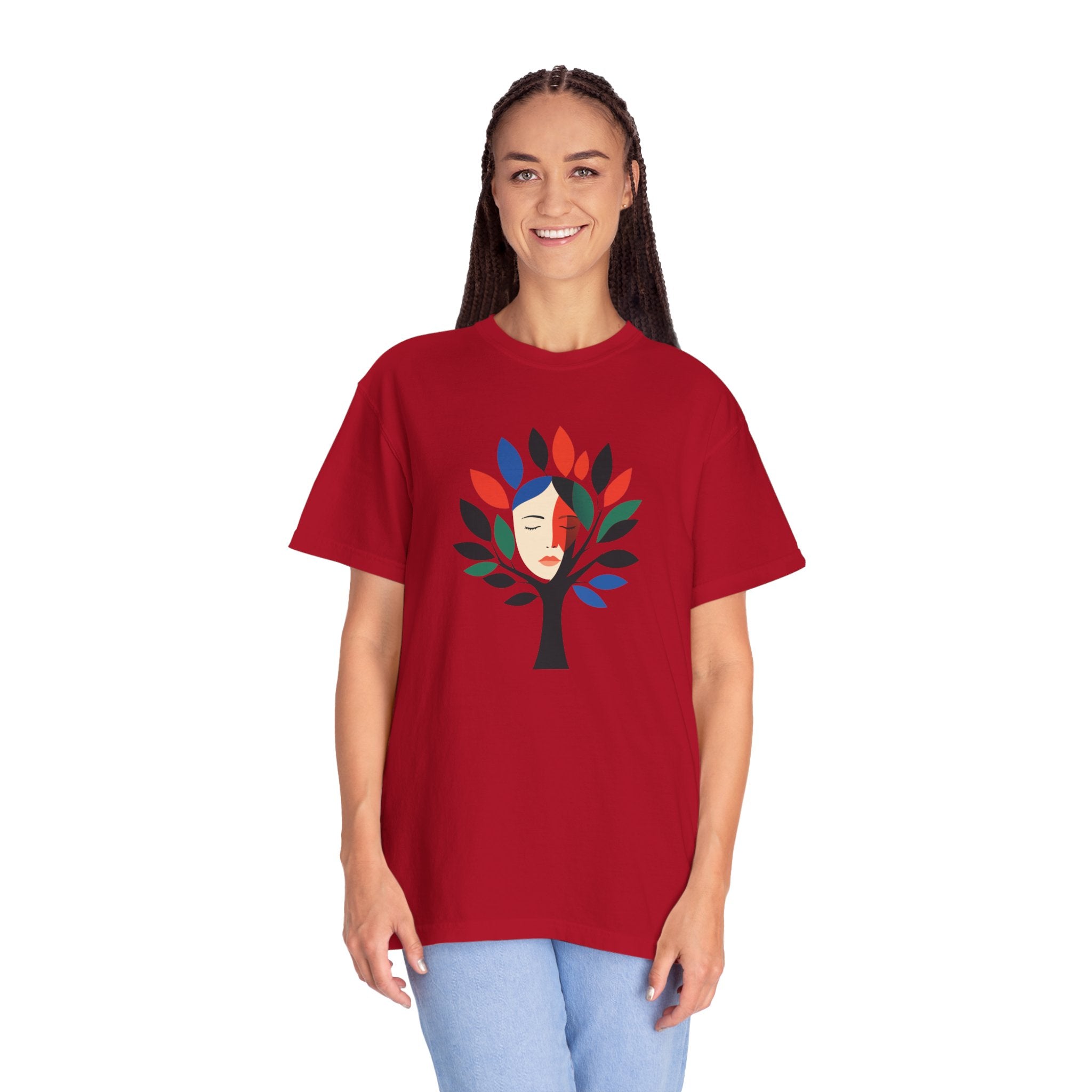 Tree of Faces T-Shirt Colorful Abstract Tree Graphic Tee