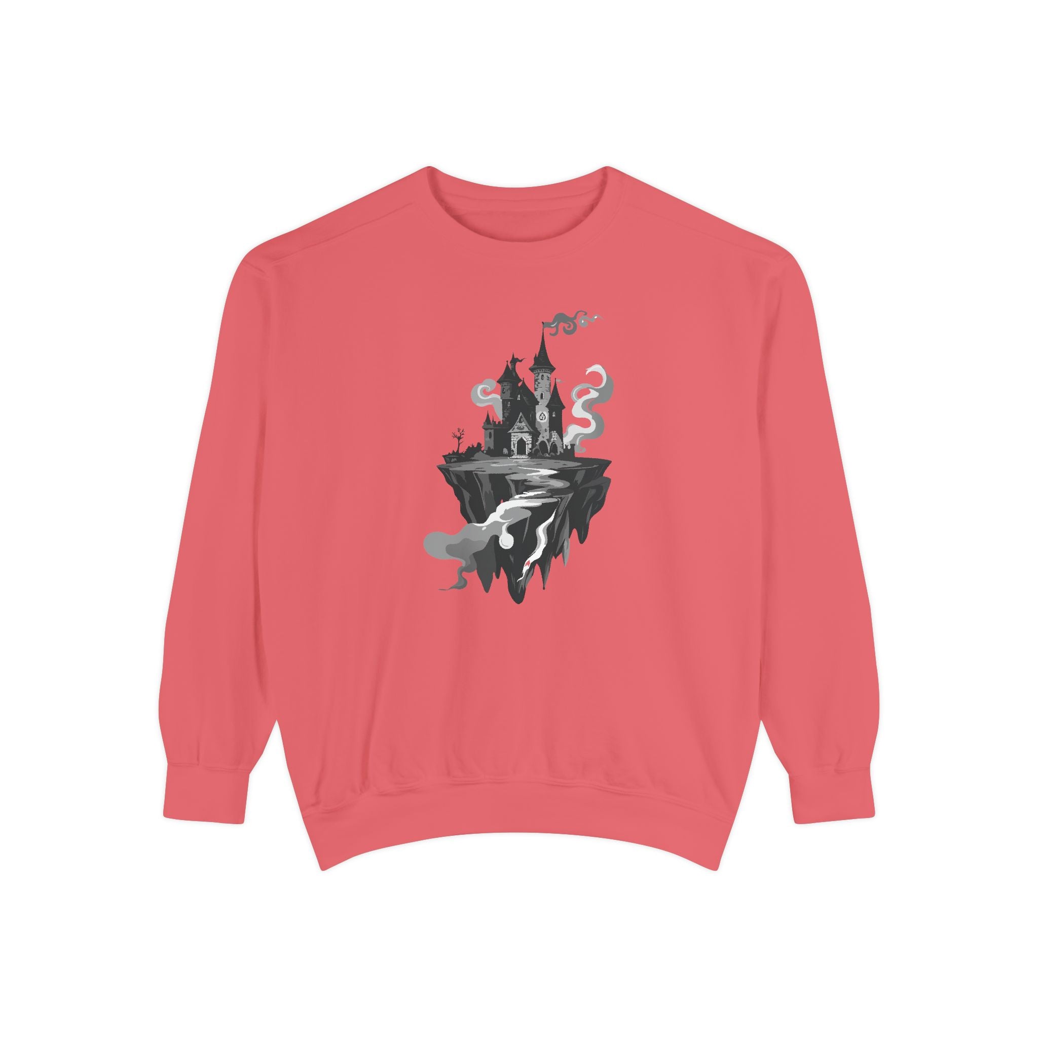 Floating Haunted Castle Sweatshirt Gothic Floating Island Crewneck