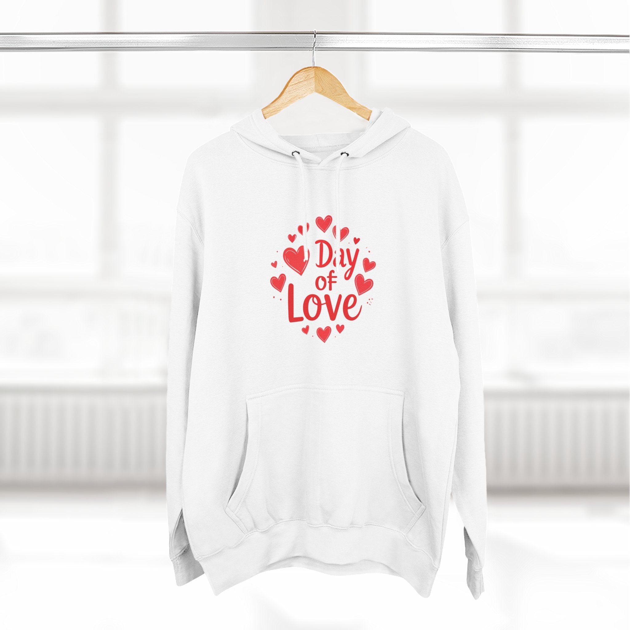 Christmas Wear-Valentine "Day of Love" Hoodie - Heart Graphic Pullover