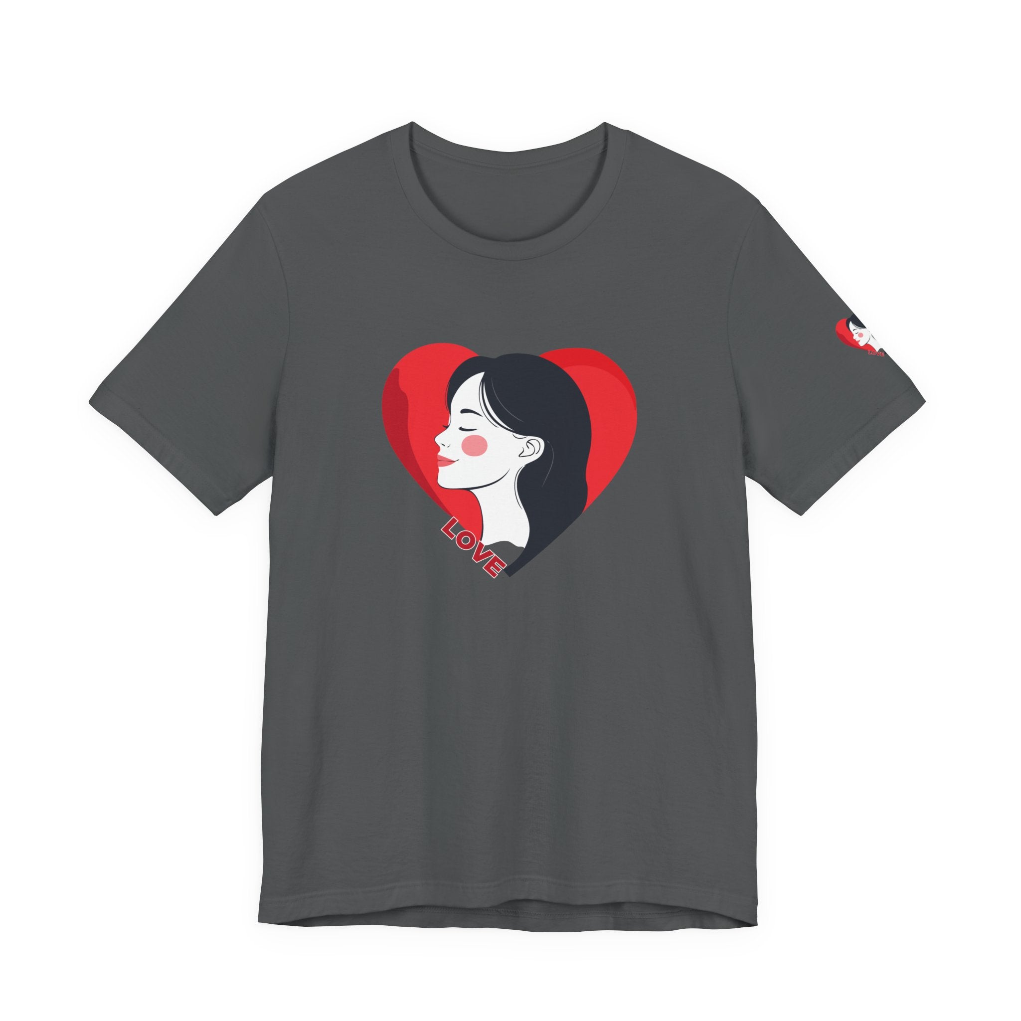 T-Shirt Retro Woman in Heart 'Love' Graphic Tee