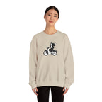 Embroidered Girl Motorcycle Rider Graphic Crewneck Sweatshirt