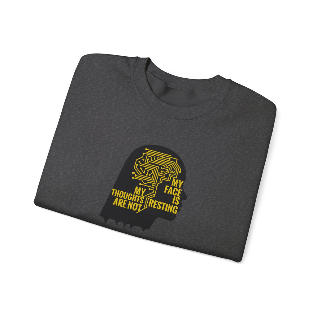 Crewneck Sweatshirt "My Thoughts Are Not Resting" Silhouette Graphic