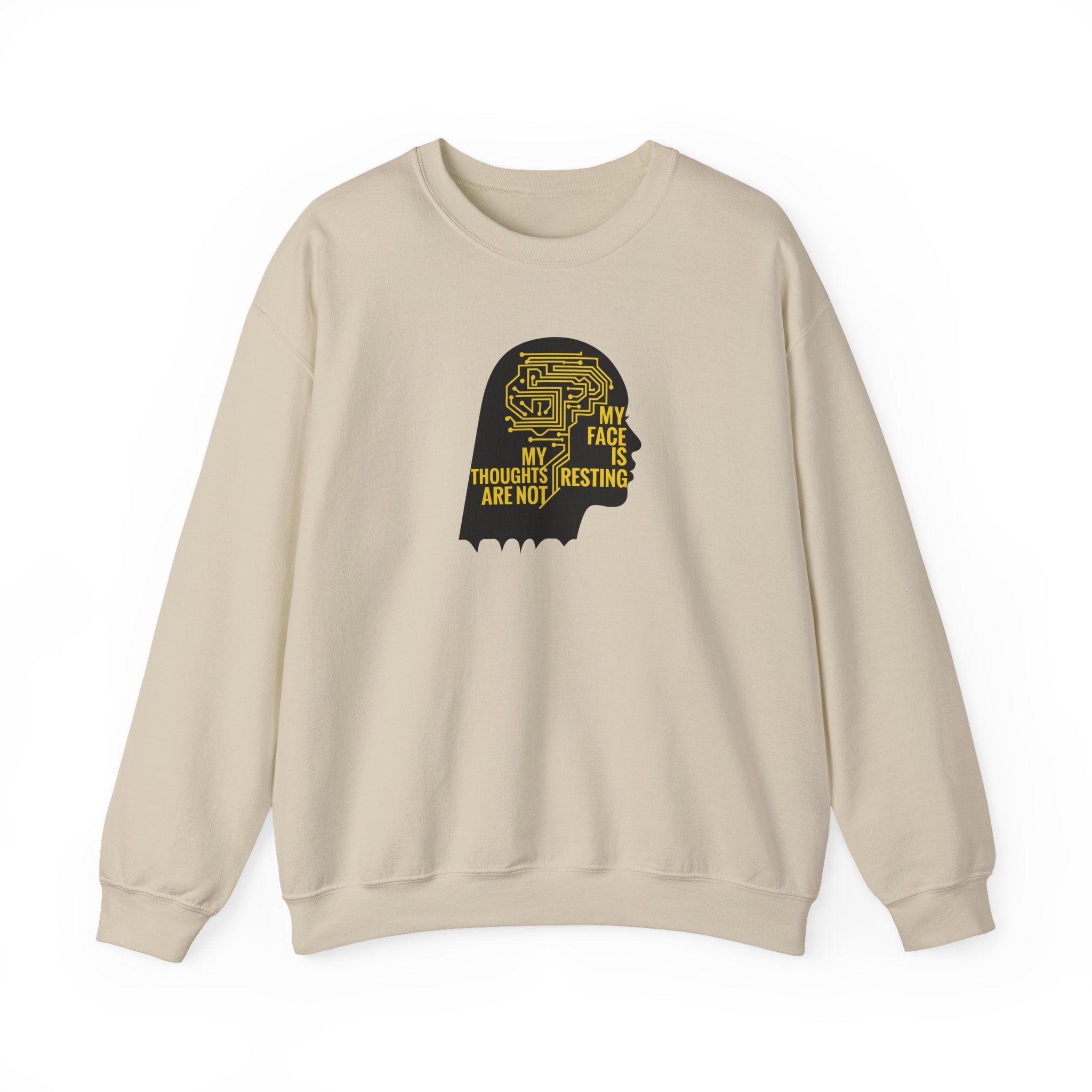 Crewneck Sweatshirt "My Thoughts Are Not Resting" Silhouette Graphic