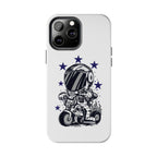 Astronaut Biker Tough Phone Case Retro Space Helmet Rider with Stars