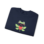 Unisex Frog Holding Heart Crewneck Sweatshirt