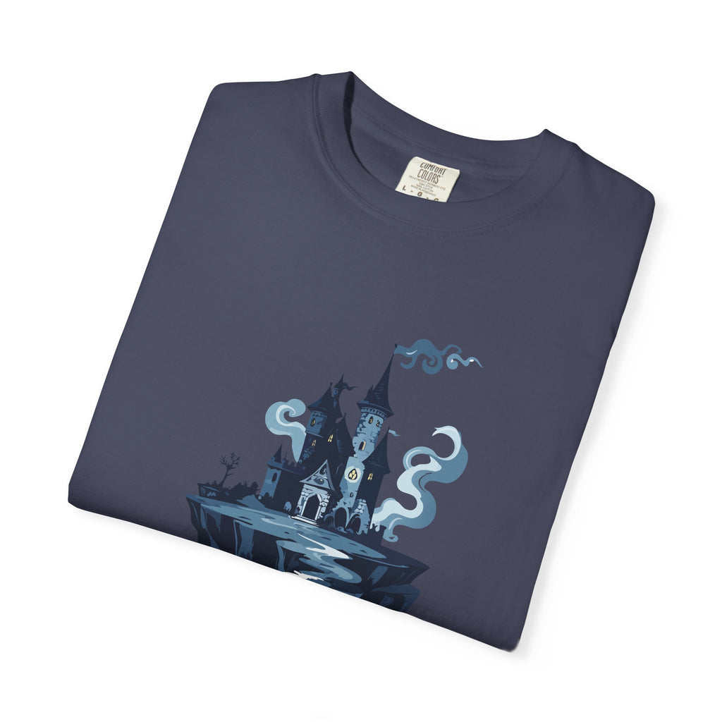 Floating Haunted Castle T‑Shirt Spooky Gothic Fantasy Tee