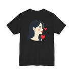 Heart Portrait Tee Romantic Face Heart Graphic T‑Shirt