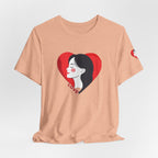 T-Shirt Retro Woman in Heart 'Love' Graphic Tee