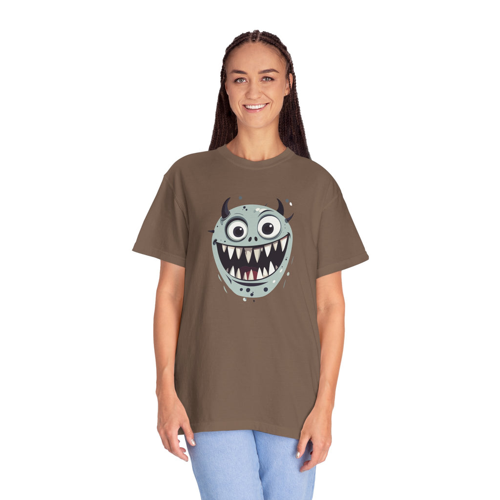 Monster Face T-Shirt Funny Creepy Grinning Monster Graphic Tee