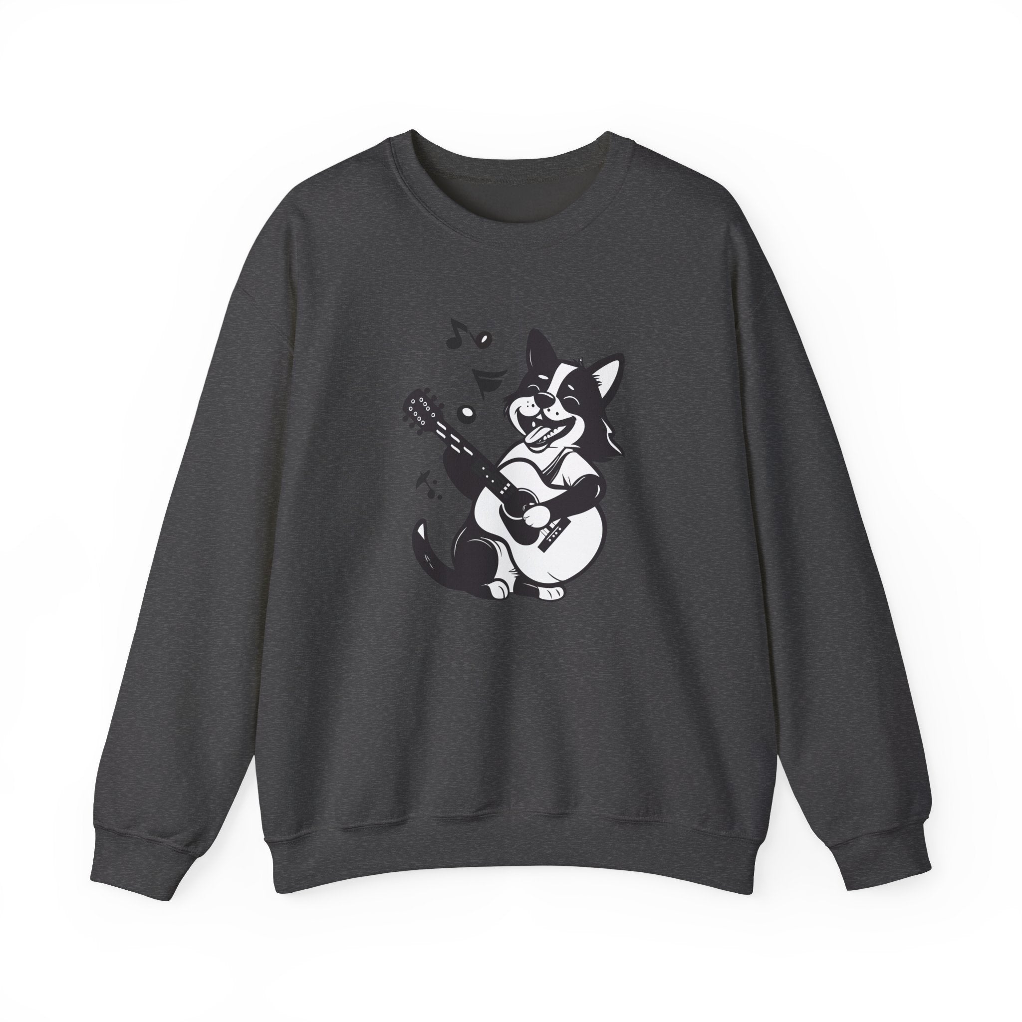 Corgi Playing Guitar Sweatshirt Cute Musical Dog Crewneck