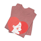 Heart Profile Tee - Minimal Romantic Woman Illustration T-Shirt