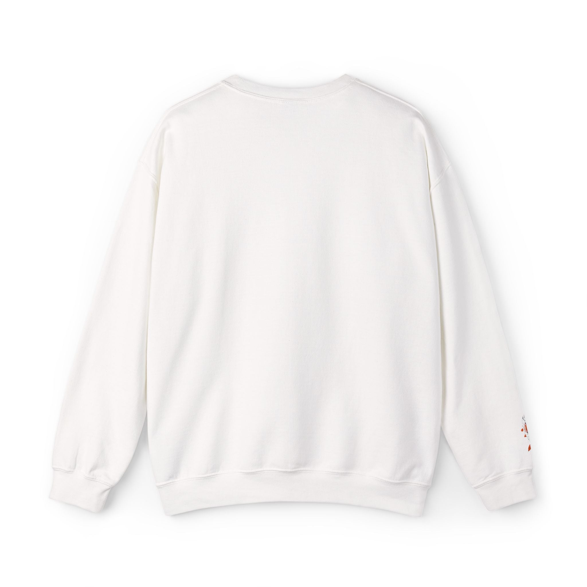 White sweatshirt on a light gray background