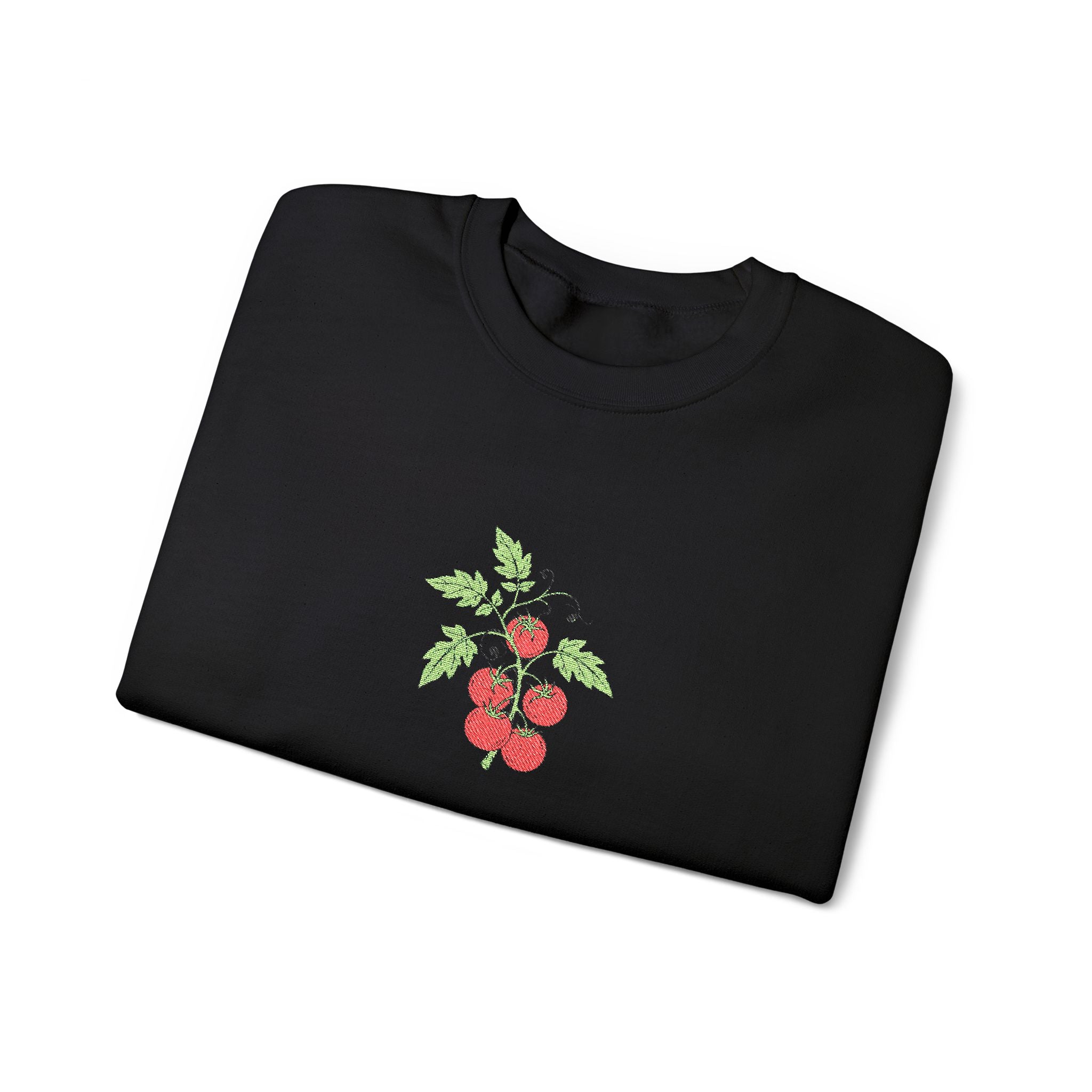 Embroidered  Floral Strawberry Crewneck Sweatshirt