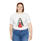 Virgin Mary Illustration Tee — Cute Nativity T-Shirt