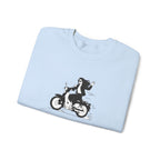 Embroidered Girl Motorcycle Rider Graphic Crewneck Sweatshirt