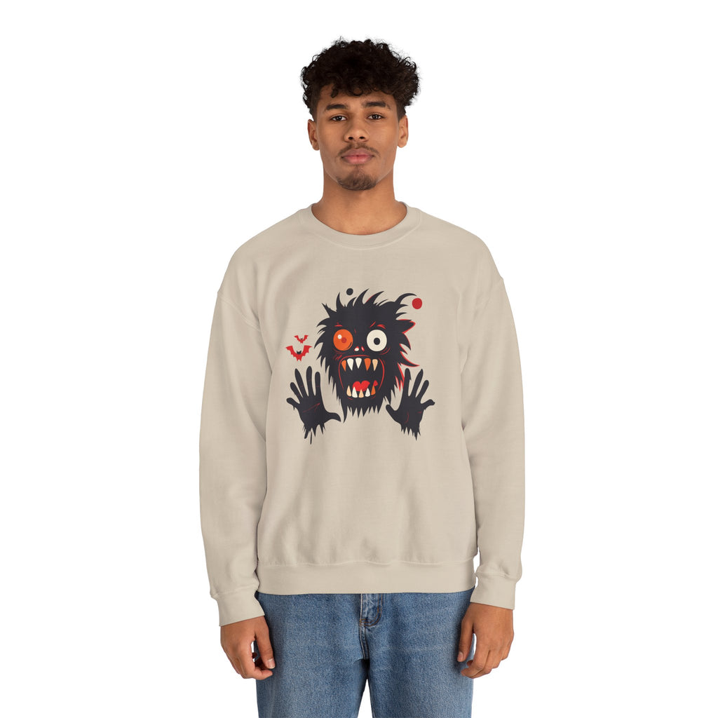 Halloween Monster Crewneck Sweatshirt Spooky Cute Monster Graphic