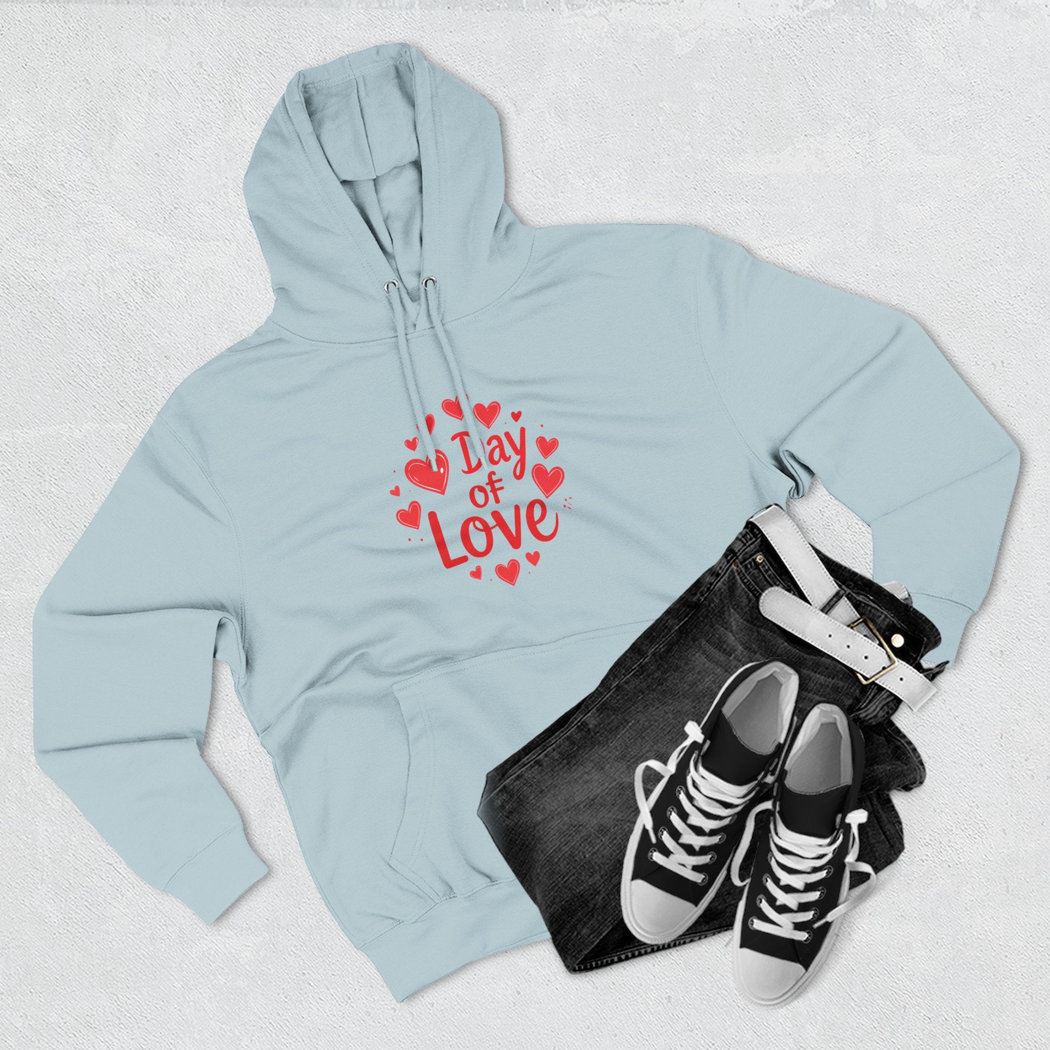 Christmas Wear-Valentine "Day of Love" Hoodie - Heart Graphic Pullover