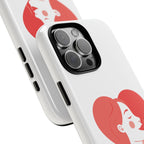 Phone Case — Minimal Heart Portrait Protective Tough Case (Pink Girly Love Design)