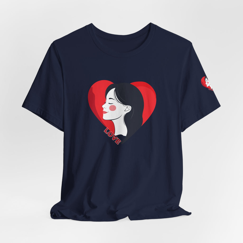 T-Shirt Retro Woman in Heart 'Love' Graphic Tee