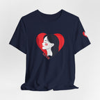 T-Shirt Retro Woman in Heart 'Love' Graphic Tee