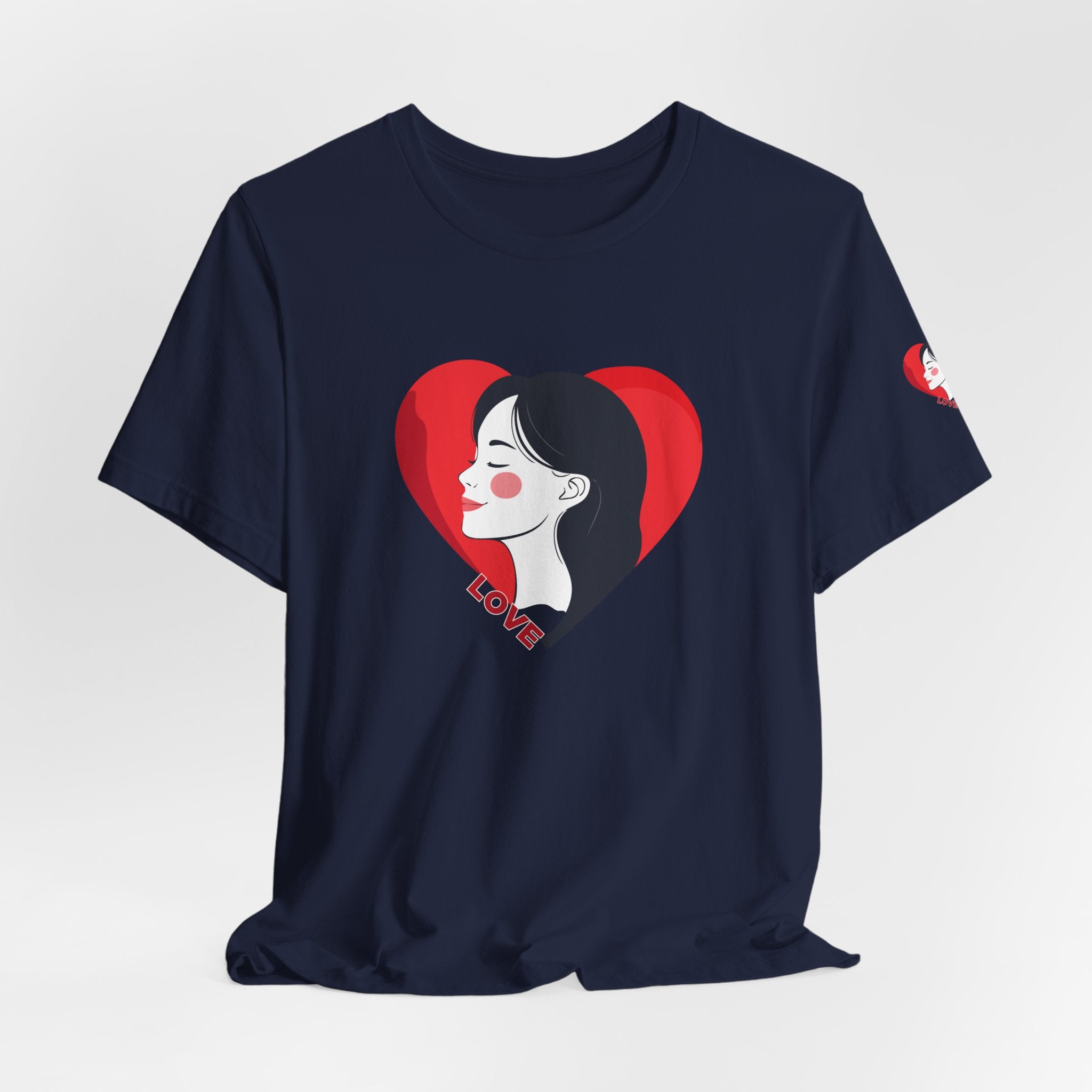 T-Shirt Retro Woman in Heart 'Love' Graphic Tee