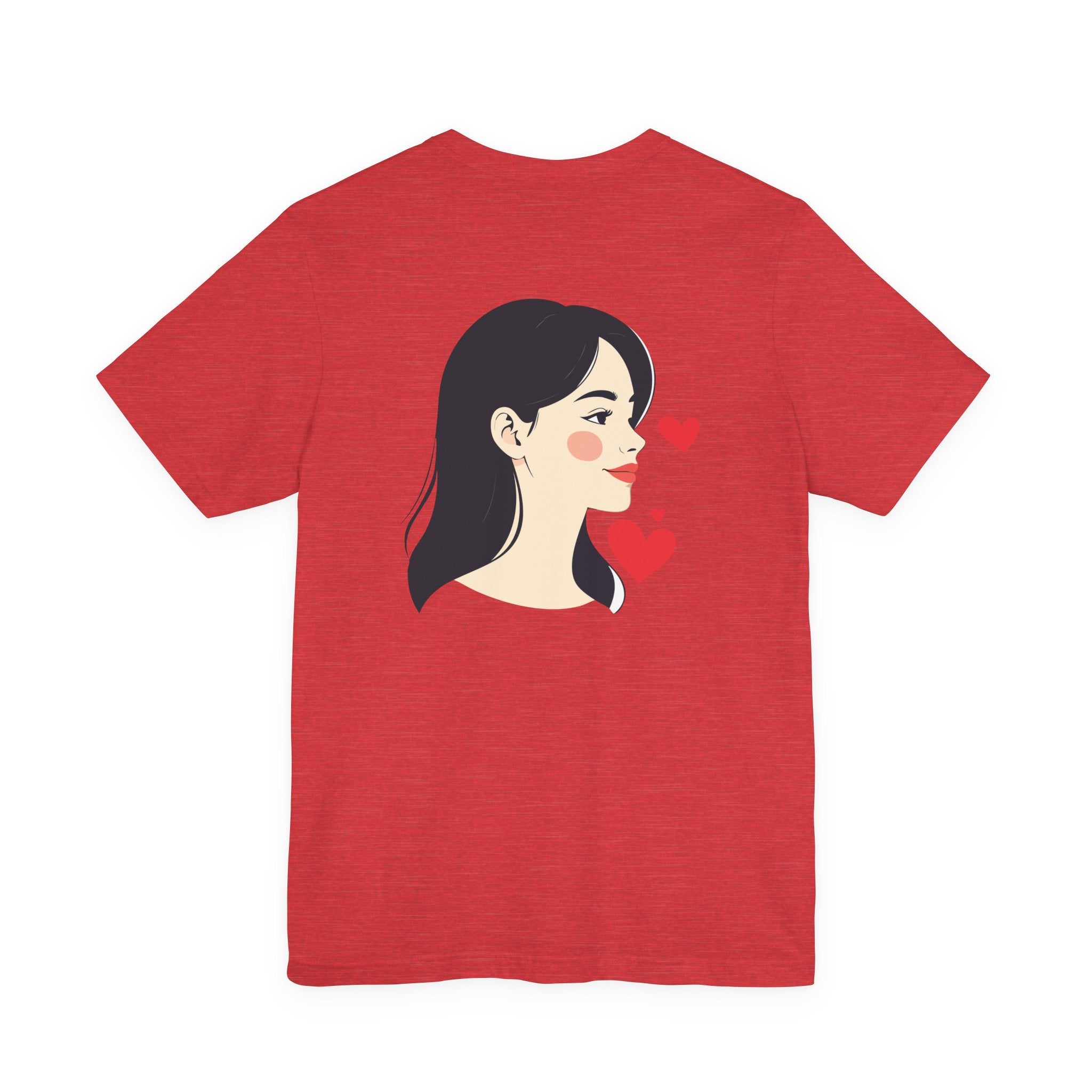Heart Portrait Tee Romantic Face Heart Graphic T‑Shirt