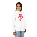 Youth Hoodie — "Day of Love" Kids Valentine’s Heart Pullover