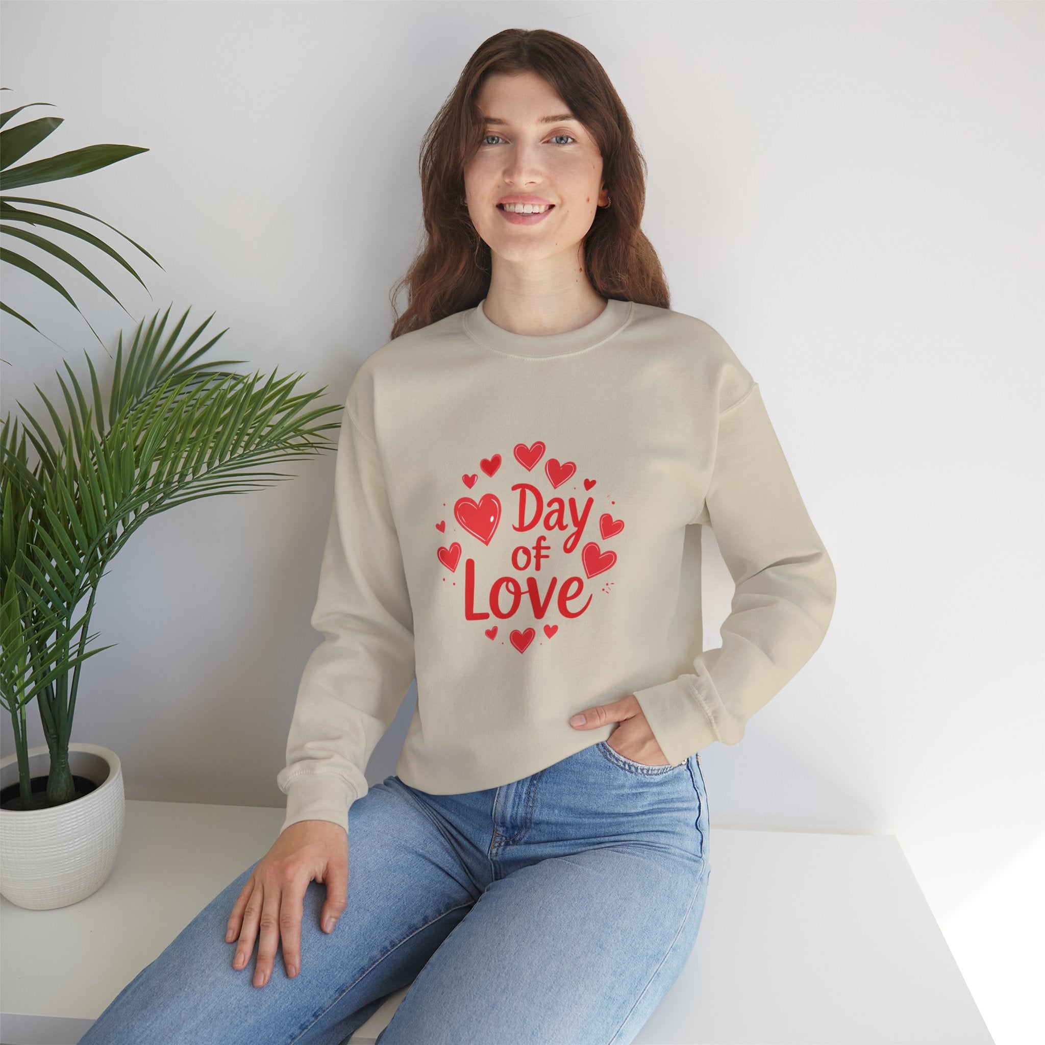 Quietly Cheerful The Day of Love Sentimental Hearts Crewneck
