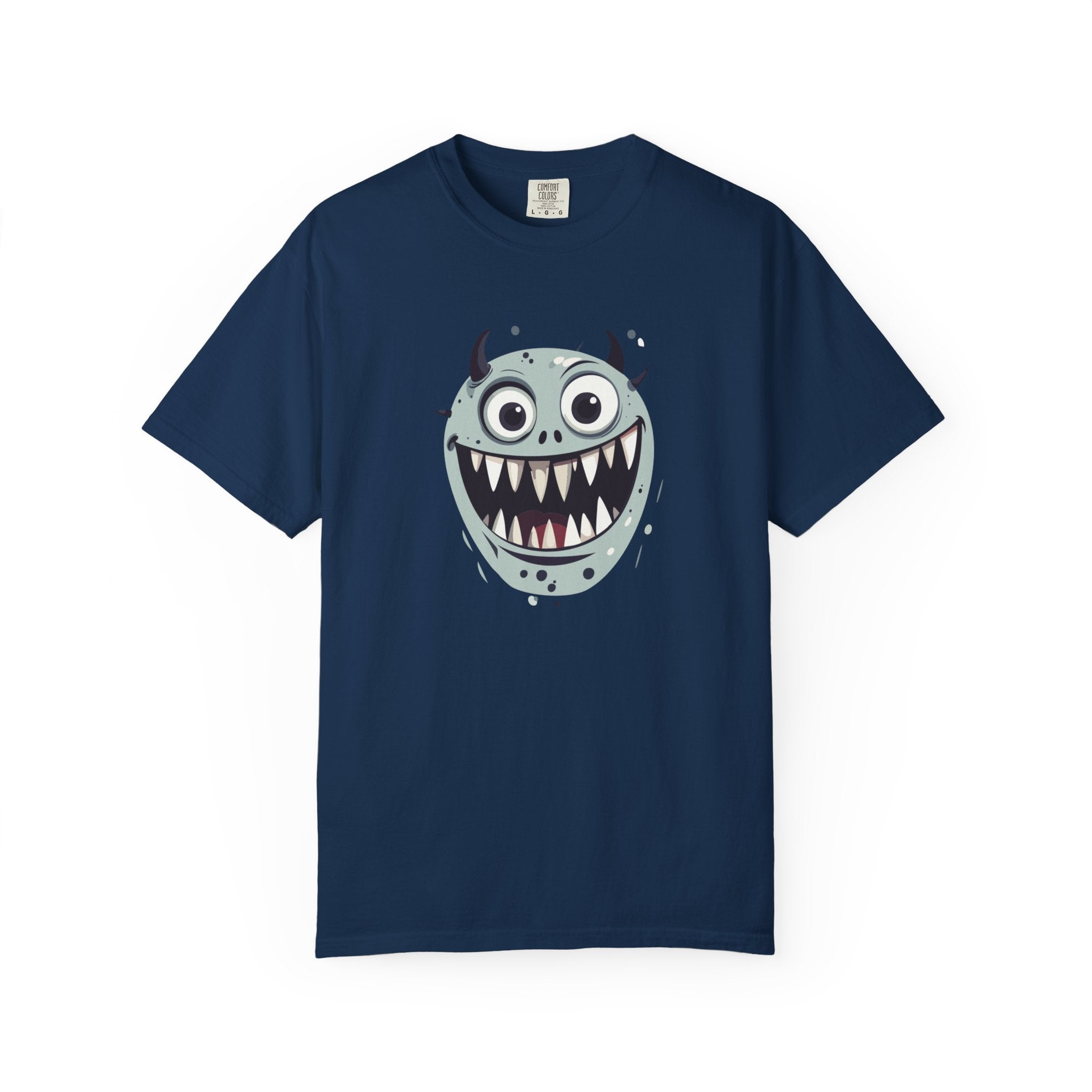 Monster Face T-Shirt Funny Creepy Grinning Monster Graphic Tee