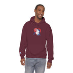 Embroidered Hoodie Patriotic Heart Portrait Graphic Hooded Sweatshirt