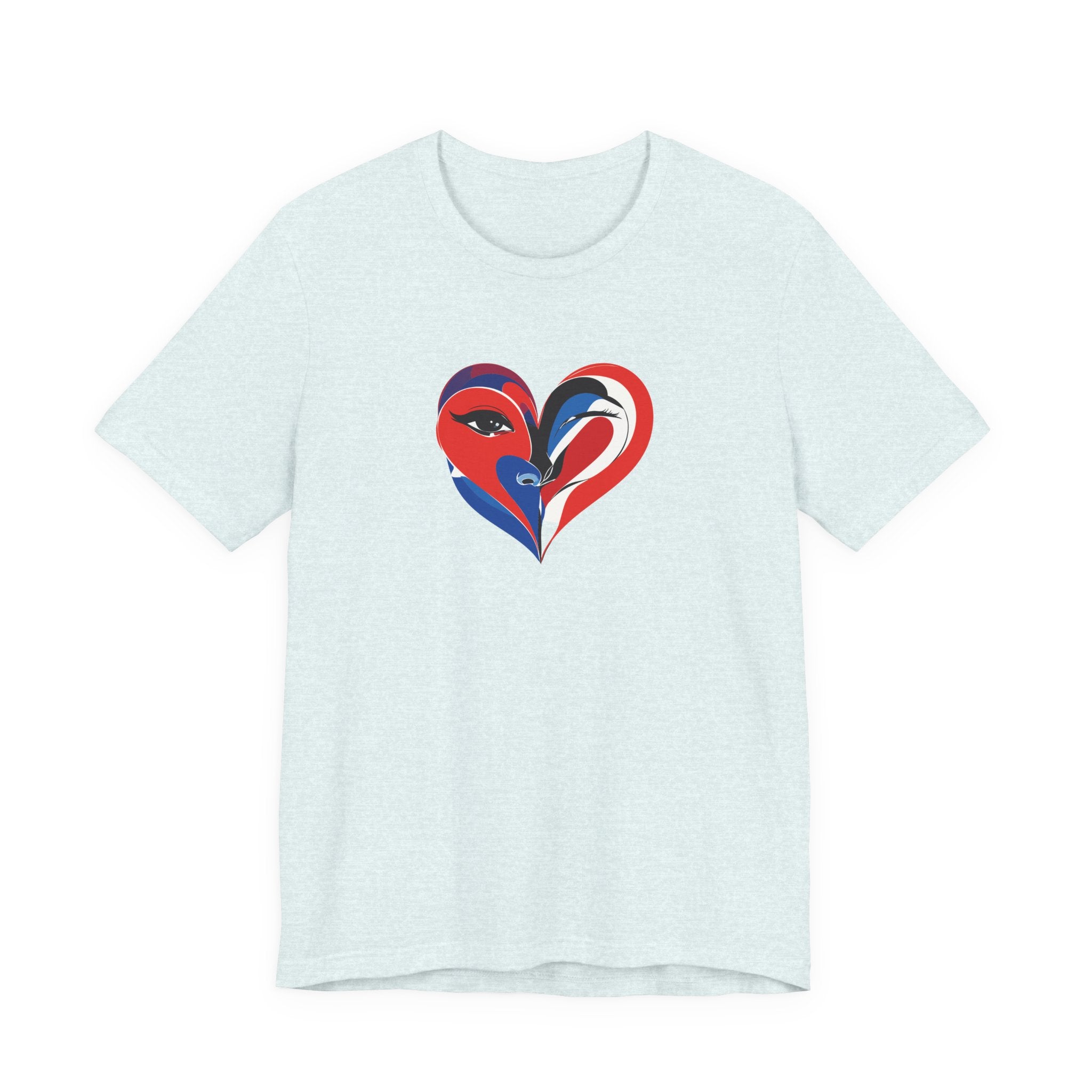 Heart Portrait Tee Romantic Face Heart Graphic T‑Shirt