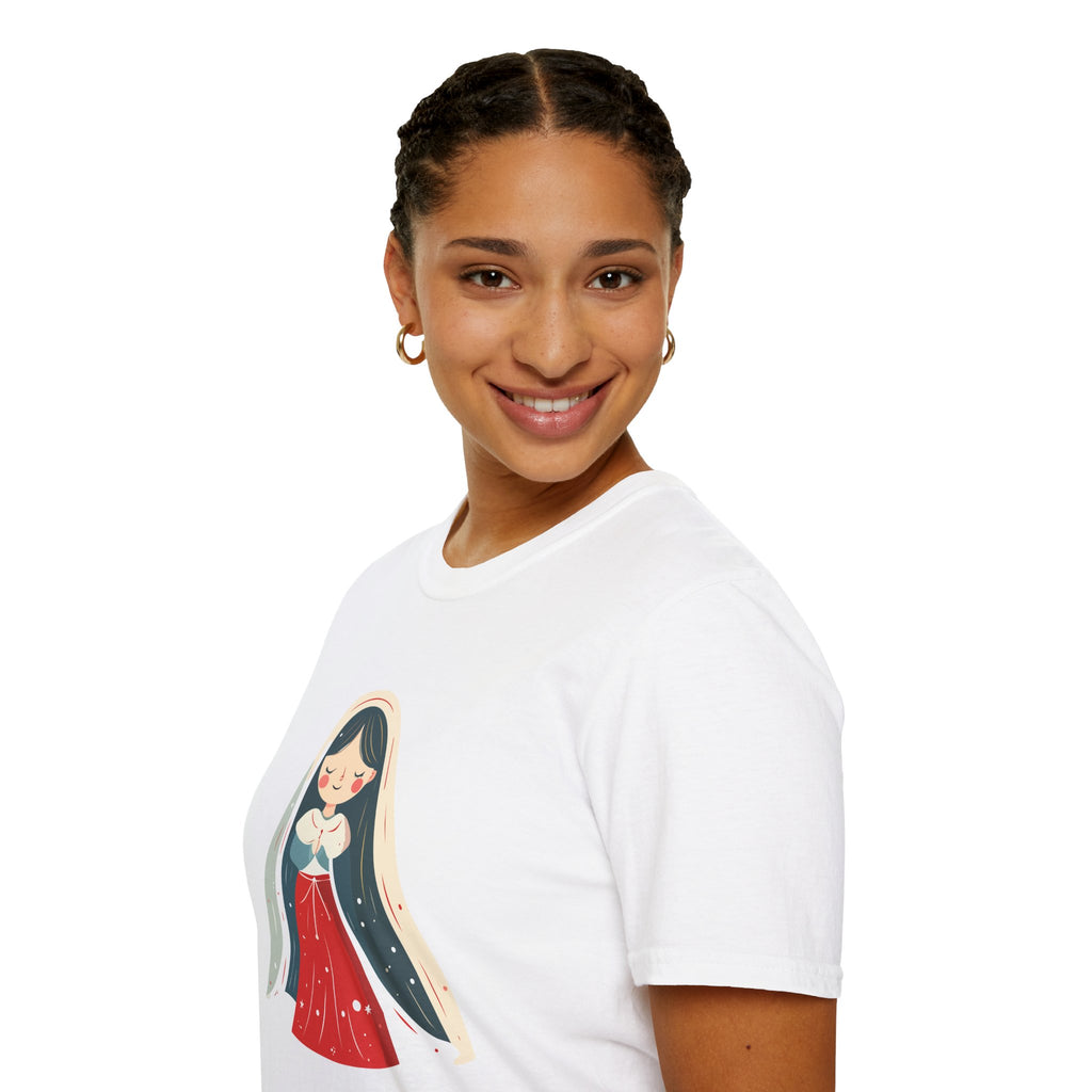 Virgin Mary Illustration T-Shirt — Cute Nativity Tee