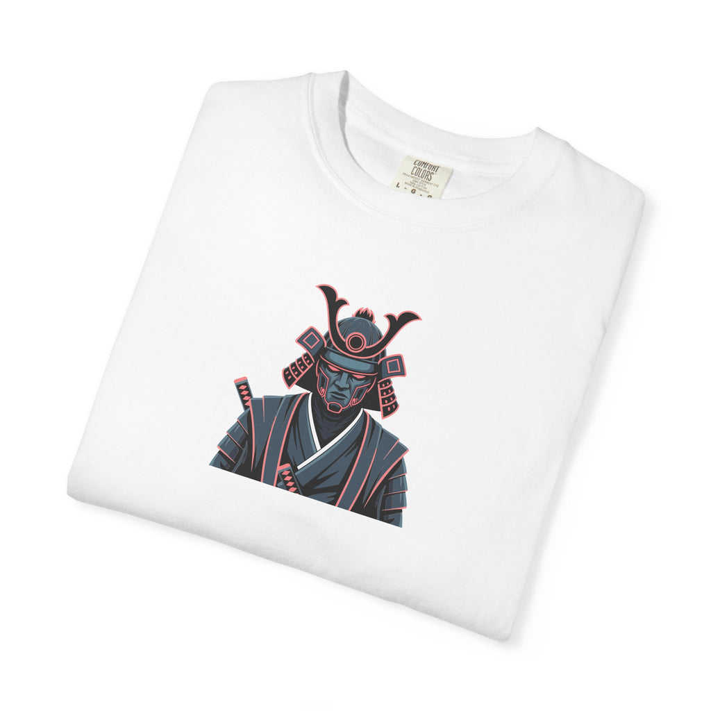 Samurai Warrior Graphic T-Shirt Retro Neon Japanese Armor Tee