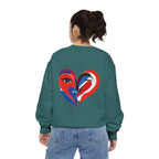 Heart Portrait Sweatshirt Artistic Dual-Face Love Graphic