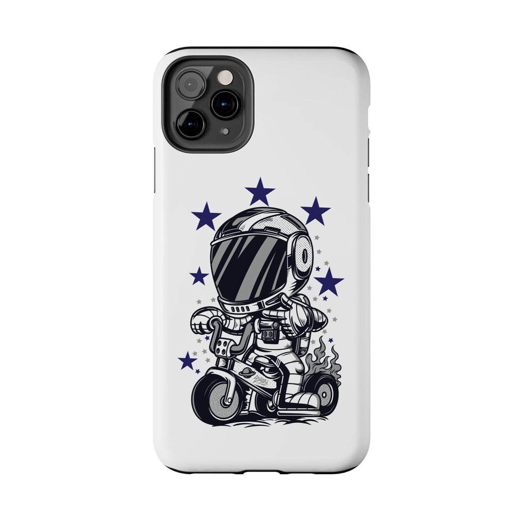 Astronaut Biker Tough Phone Case Retro Space Helmet Rider with Stars