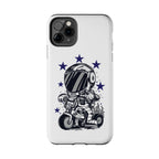 Astronaut Biker Tough Phone Case Retro Space Helmet Rider with Stars