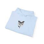 Embroidered Floral Butterfly Hoodie Monochrome Rose & Butterfly Graphic Sweatshirt