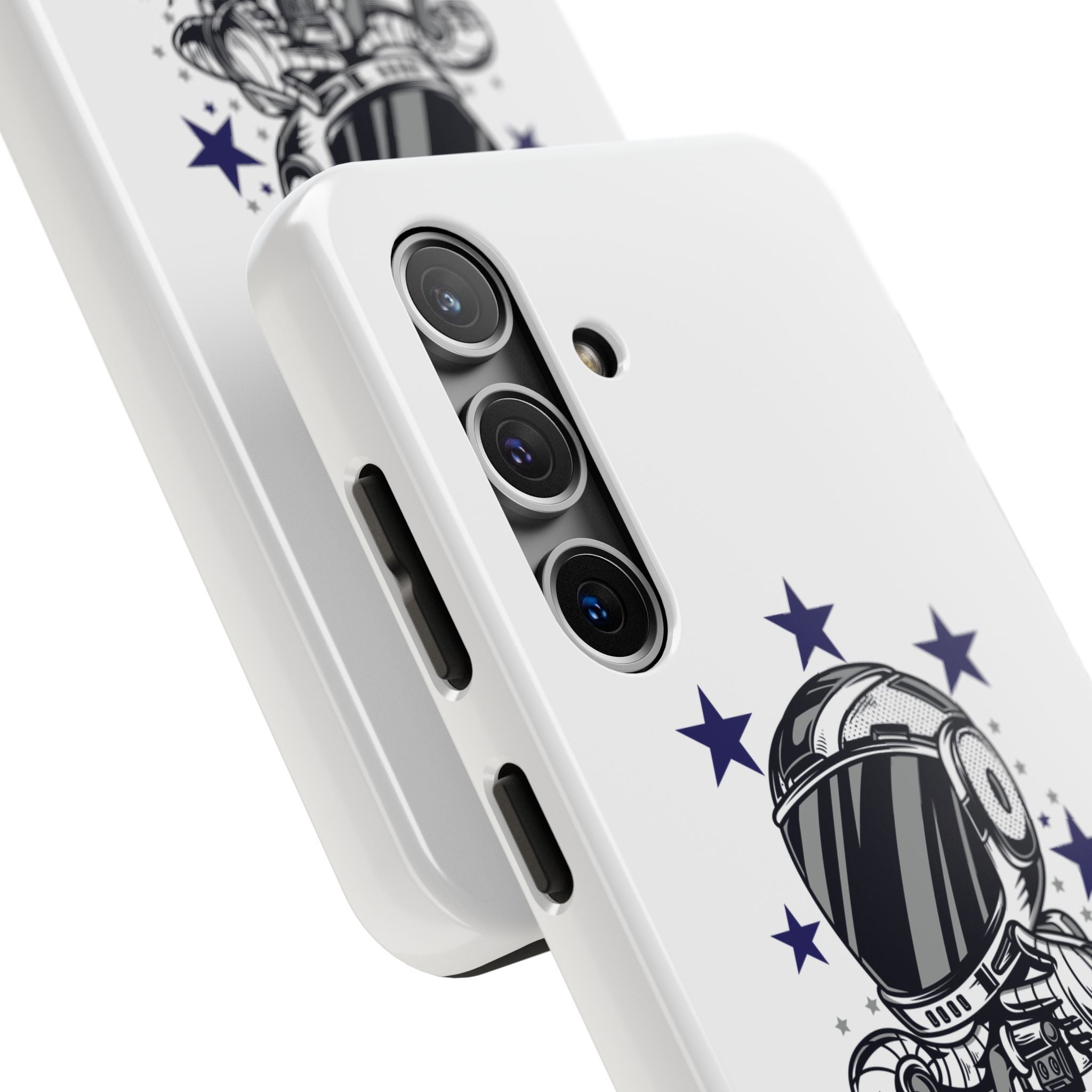 Astronaut Biker Tough Phone Case Retro Space Helmet Rider with Stars