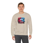Crewneck Sweatshirt 'Love and Less Hate' Graffiti Heart Design