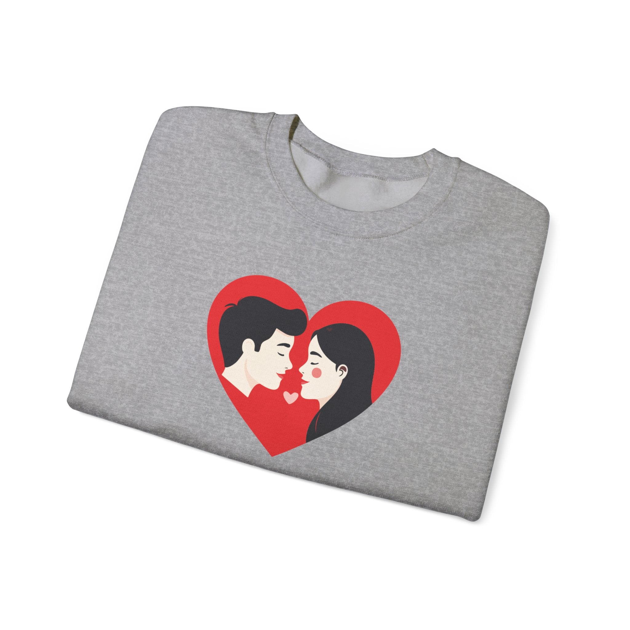 Valentine Couple Heart Crewneck Sweatshirt