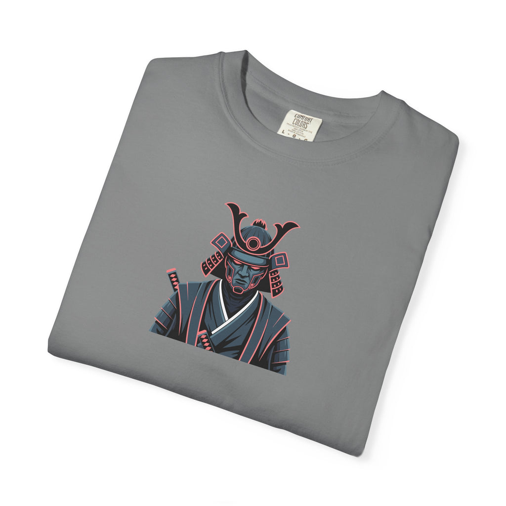Samurai Warrior Graphic T-Shirt Retro Neon Japanese Armor Tee
