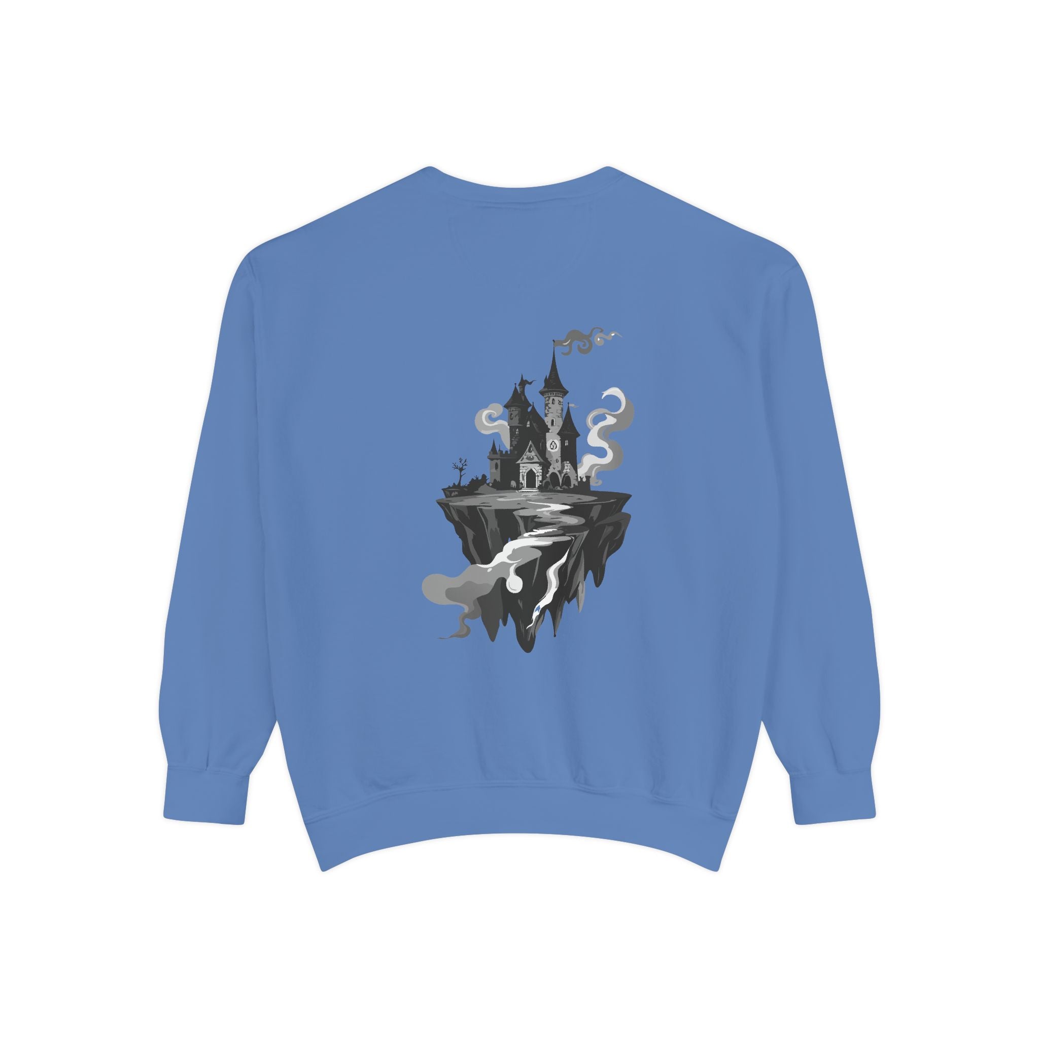 Floating Haunted Castle Sweatshirt Gothic Floating Island Crewneck