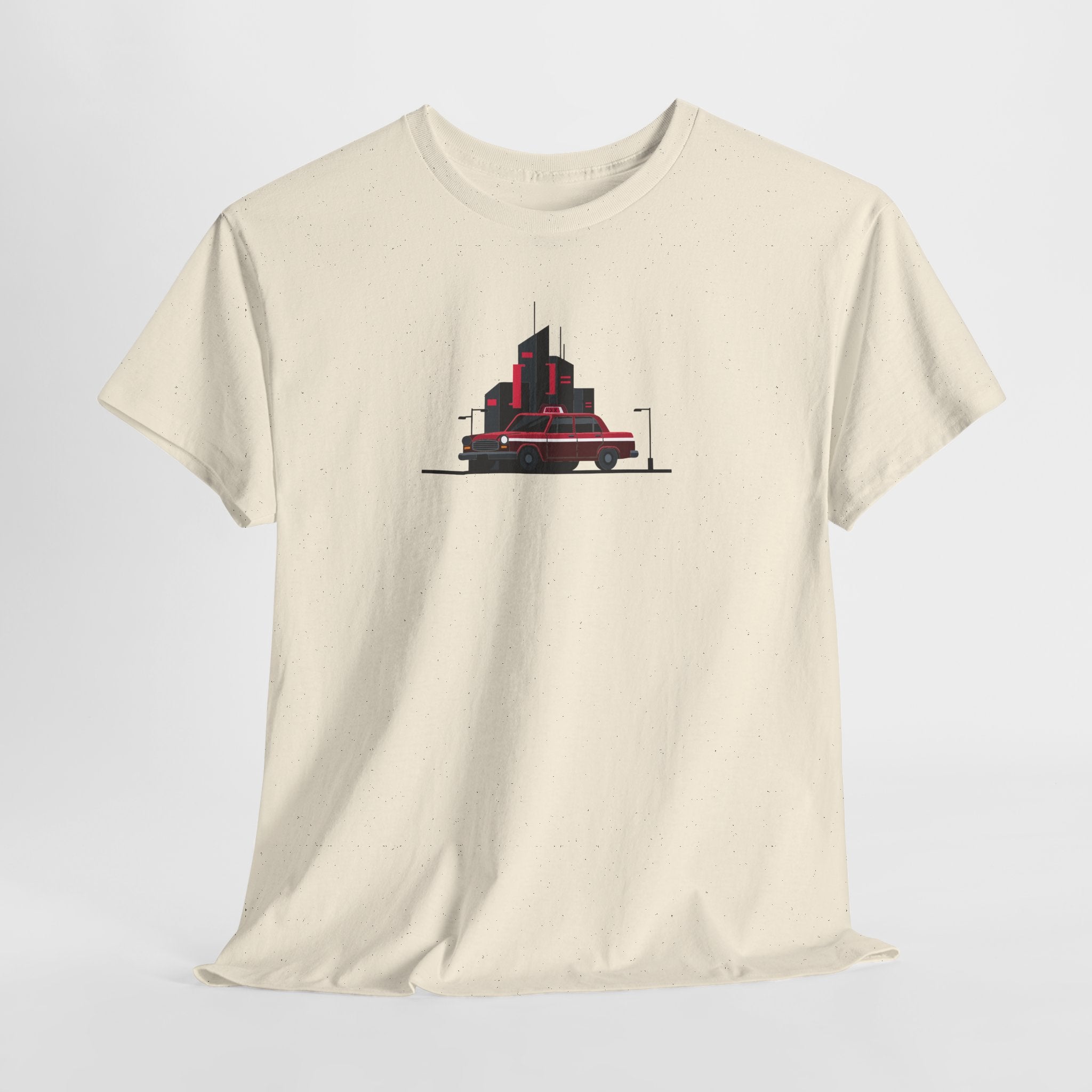 City Night Cruise Tee Retro Car & Neon Skyline Graphic Shirt
