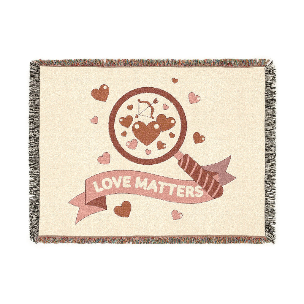 Love Matters Woven Blanket Romantic Heart Throw for Valentine’s Day & Cozy Home Decor