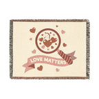 Love Matters Woven Blanket Romantic Heart Throw for Valentine’s Day & Cozy Home Decor