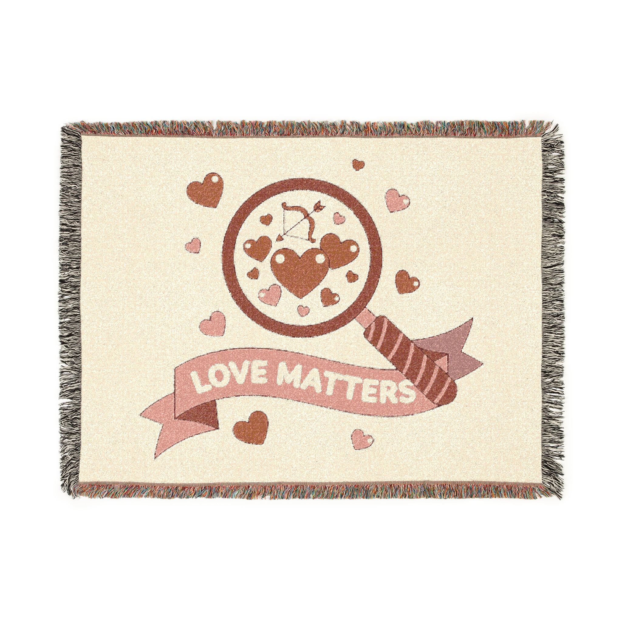 Love Matters Woven Blanket Romantic Heart Throw for Valentine’s Day & Cozy Home Decor