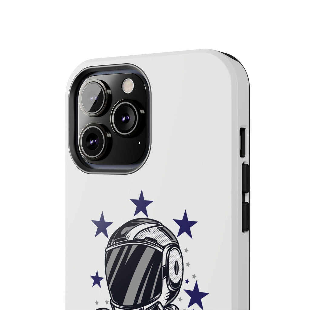 Astronaut Biker Tough Phone Case Retro Space Helmet Rider with Stars