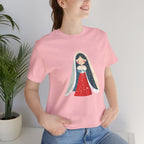 Virgin Mary Illustration Tee — Cute Nativity T-Shirt